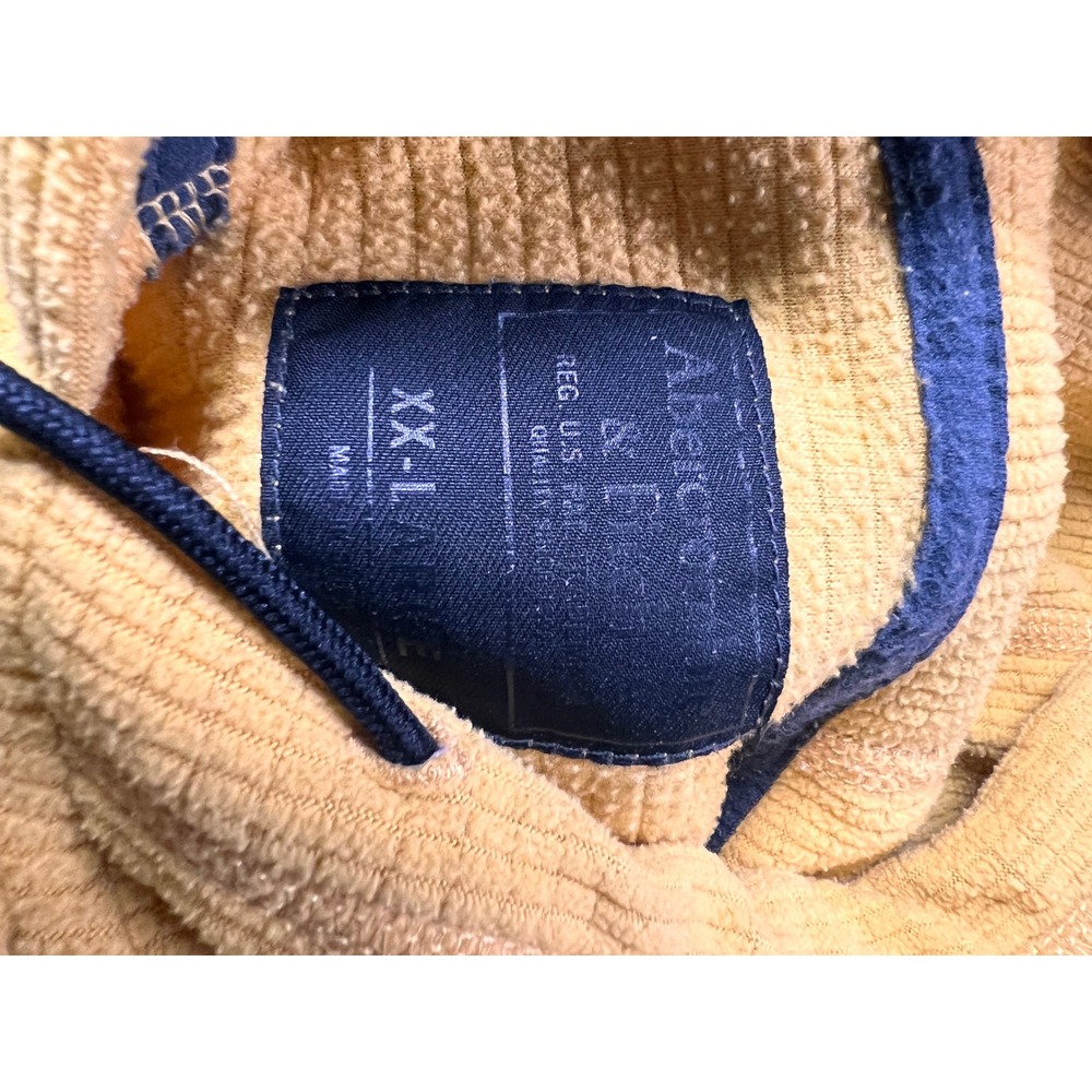 Abercrombie & Fitch Hoodie Mens XXL Yellow Waffle Knit Gorpcore Minimalist - Picture 4 of 8